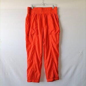 Fabletics Womens Bright Orange Ultra High Waisted Piped Nylon Pants Size XL